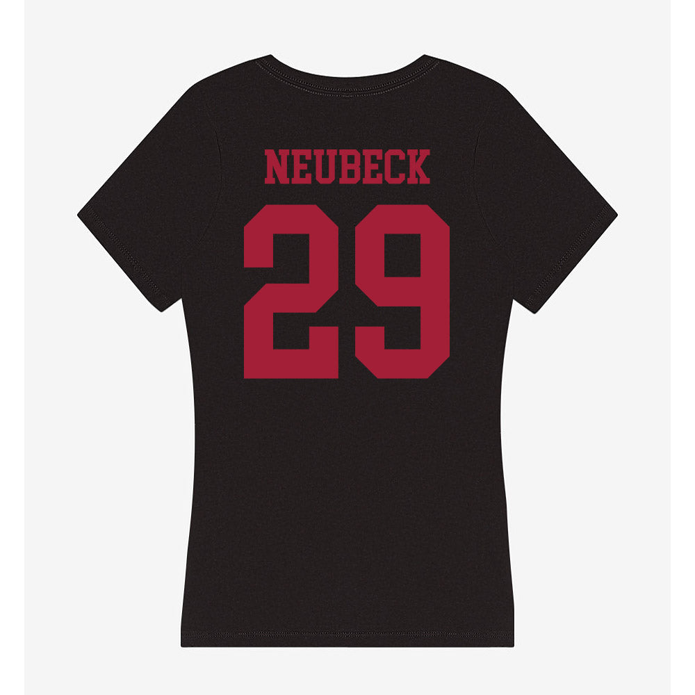 Indiana - NCAA Baseball : Tony Neubeck - Women's V-Neck T-Shirt-1