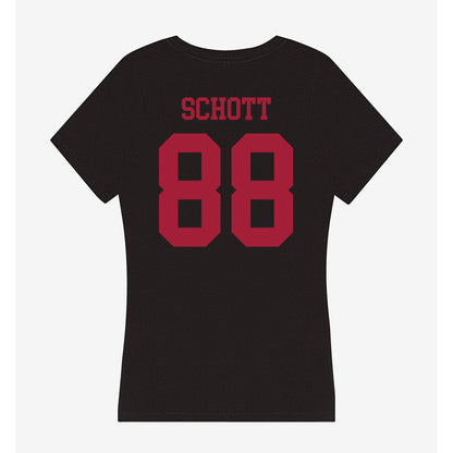 Indiana - NCAA Football : Brock Schott - Women's V-Neck T-Shirt-1