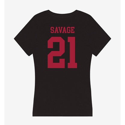 Indiana - NCAA Football : Jacob Savage - Women's V-Neck T-Shirt-1