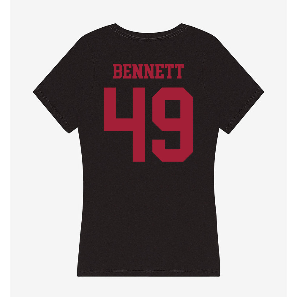 Indiana - NCAA Baseball : Eli Bennett - Women's V-Neck T-Shirt-1