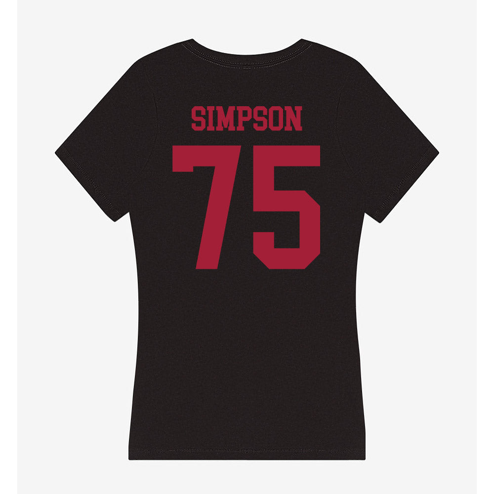 Indiana - NCAA Football : Sam Simpson - Women's V-Neck T-Shirt-1