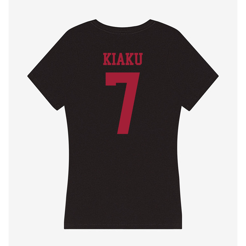 Indiana - NCAA Women's Basketball : Jerni Kiaku - Women's V-Neck T-Shirt-1