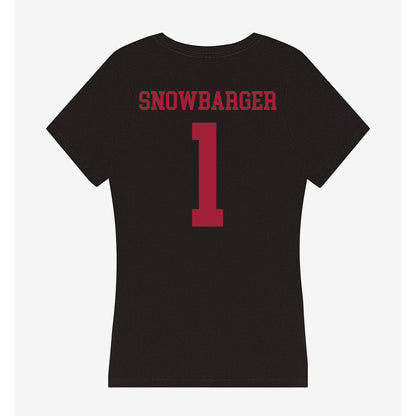 Indiana - NCAA Women's Volleyball : Sara Snowbarger - Women's V-Neck T-Shirt-1