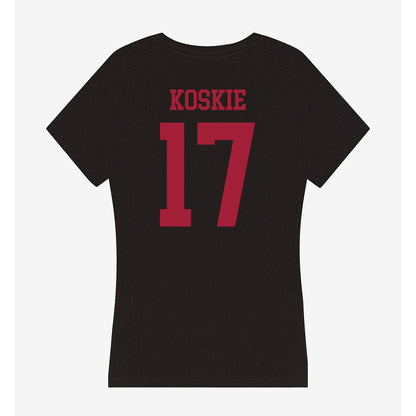 Indiana - NCAA Baseball : Caleb Koskie - Women's V-Neck T-Shirt-1