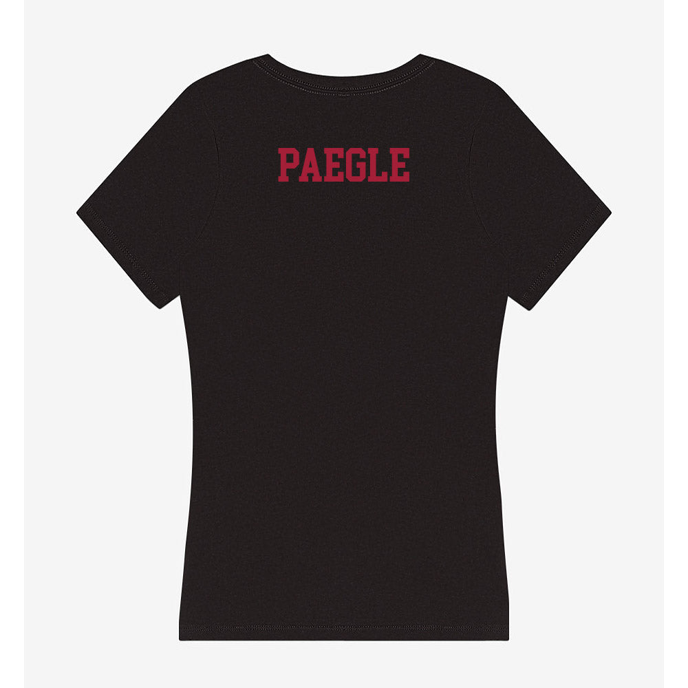 Indiana - NCAA Men's Swimming & Diving : Lukas Paegle - Women's V-Neck T-Shirt-1