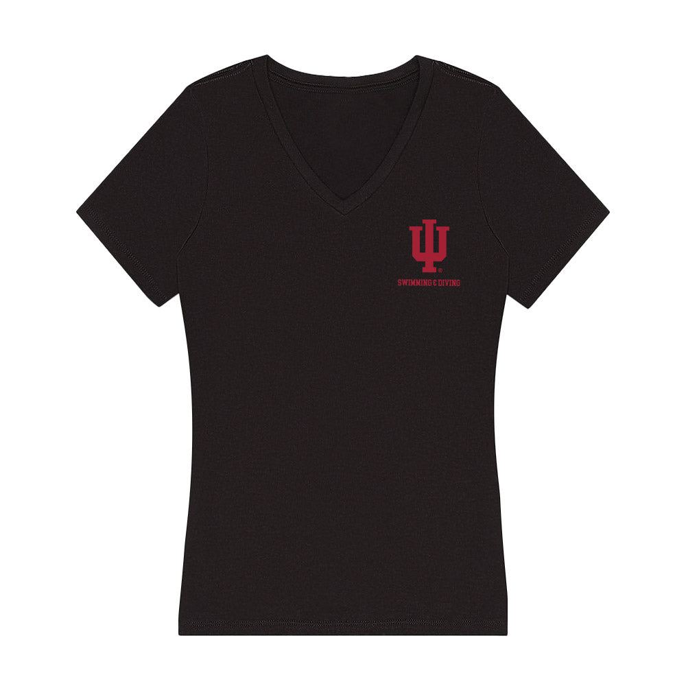 Indiana - NCAA Men's Swimming & Diving : Brandon Fleck - Women's V-Neck T-Shirt-0