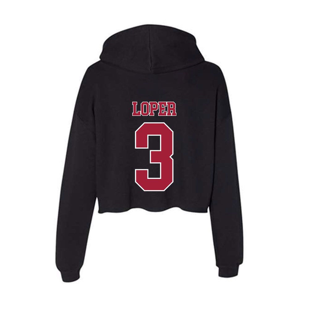 Stanford - NCAA Men's Volleyball : Jack Loper - Women's Crop Fleece Hoodie-1