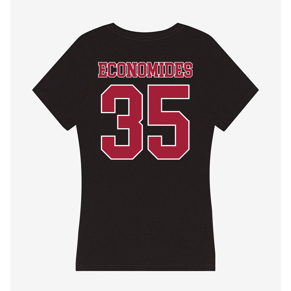 Stanford - NCAA Softball : Joie Economides - Women's V-Neck T-Shirt-1