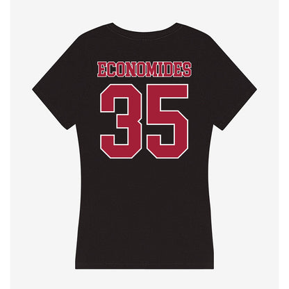 Stanford - NCAA Softball : Joie Economides - Women's V-Neck T-Shirt-1