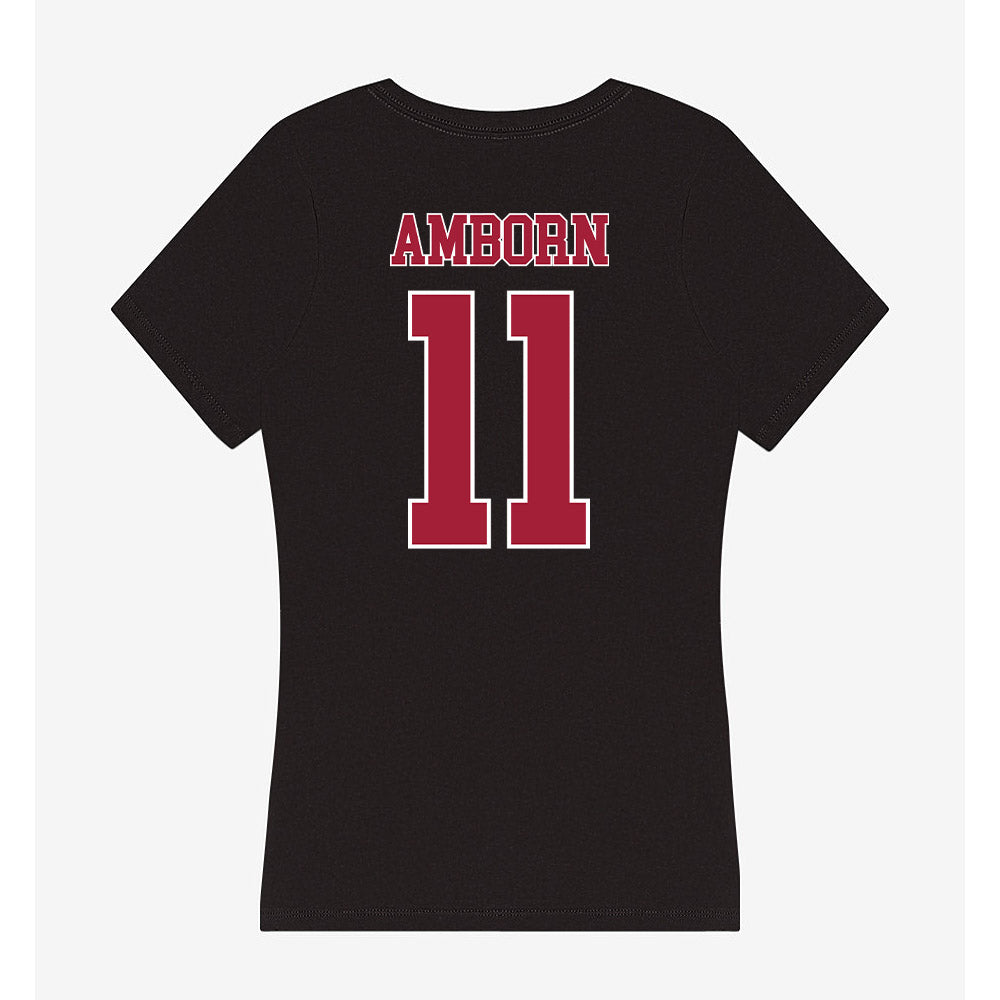 Stanford - NCAA Women's Basketball : Carly Amborn - Women's V-Neck T-Shirt-1