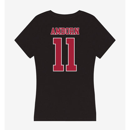 Stanford - NCAA Women's Basketball : Carly Amborn - Women's V-Neck T-Shirt-1
