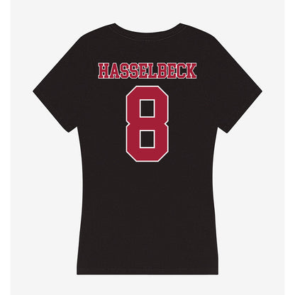 Stanford - NCAA Women's Lacrosse : Mallory Hasselbeck - Women's V-Neck T-Shirt-1
