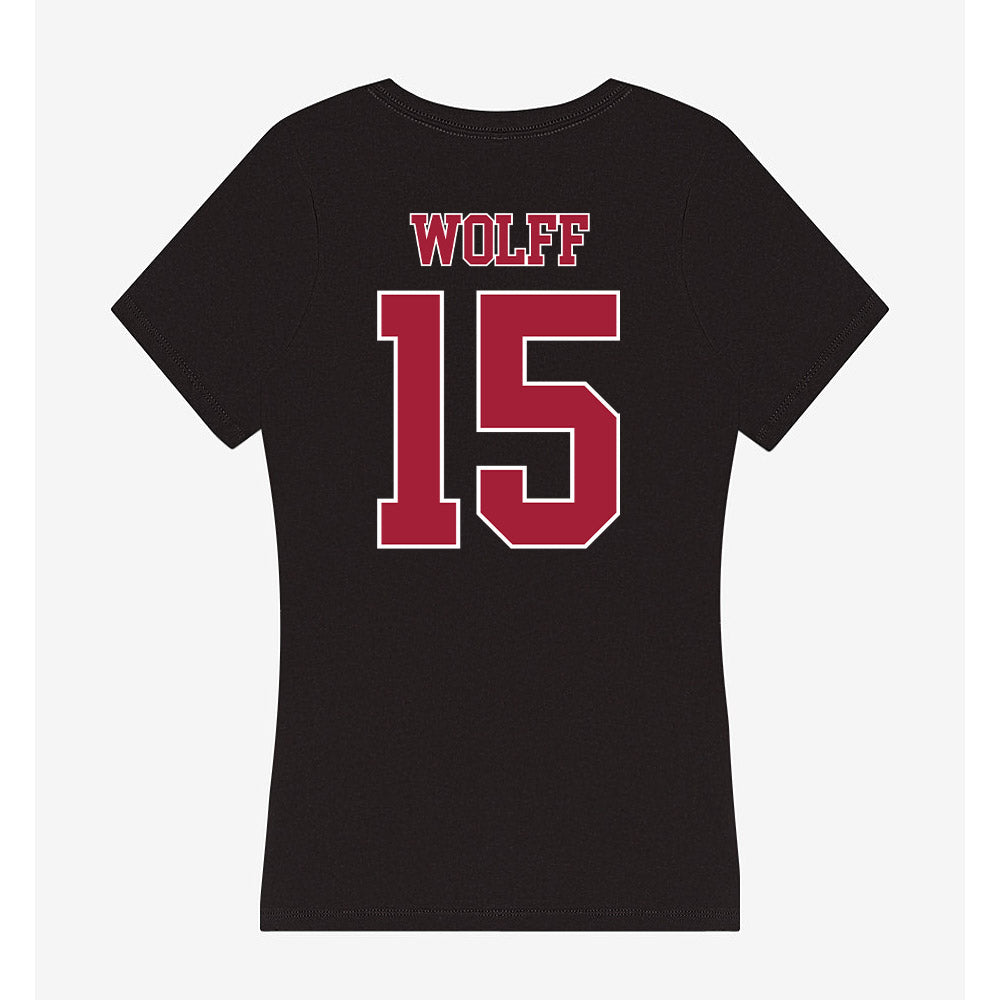 Stanford - NCAA Men's Volleyball : David Wolff - Women's V-Neck T-Shirt-1