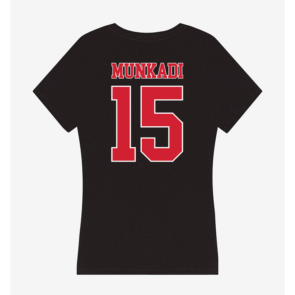 Fairfield - NCAA Men's Basketball : Isaac Munkadi - Women's V-Neck T-Shirt-1
