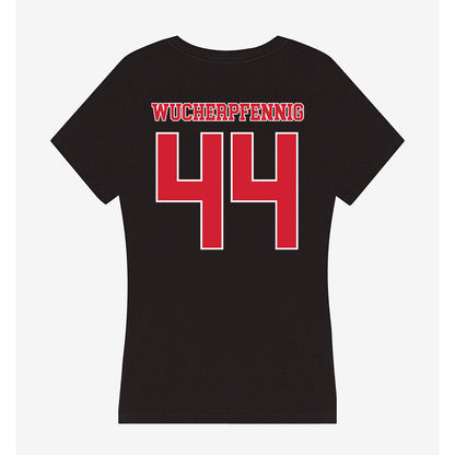 Fairfield - NCAA Men's Basketball : Declan Wucherpfennig - Women's V-Neck T-Shirt-1