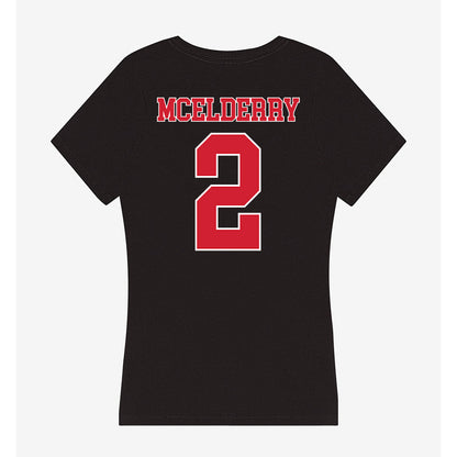 Fairfield - NCAA Men's Soccer : Liam McElderry - Women's V-Neck T-Shirt-1