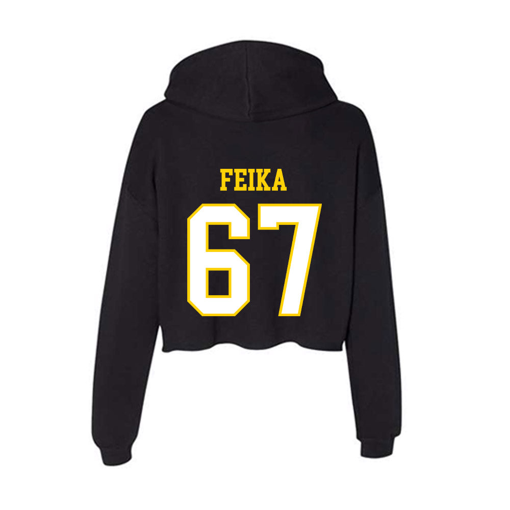 Delaware - NCAA Football : Mustafa Feika - Women's Crop Fleece Hoodie-1