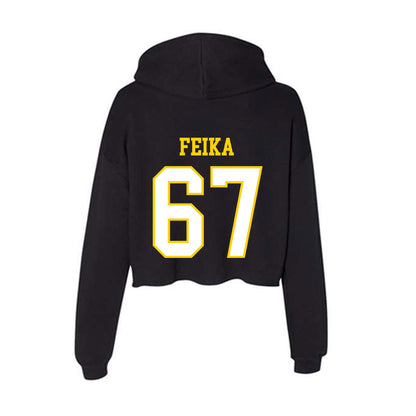 Delaware - NCAA Football : Mustafa Feika - Women's Crop Fleece Hoodie-1