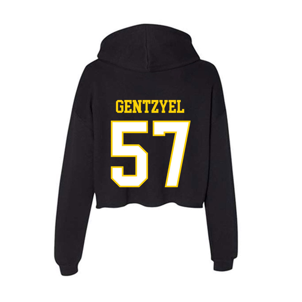 Delaware - NCAA Football : Gehret Gentzyel - Women's Crop Fleece Hooded Sweatshirt-1