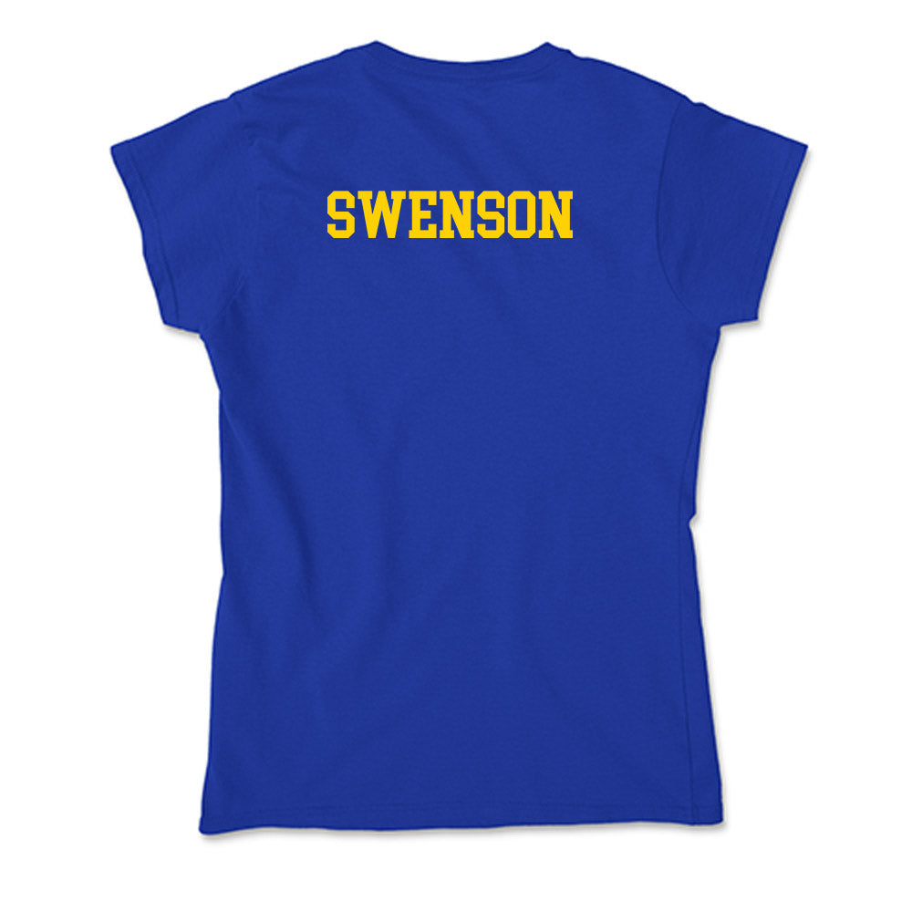 Delaware - NCAA Men's Swimming & Diving : Broder Swenson - Soft Style Women’s T-Shirt-1