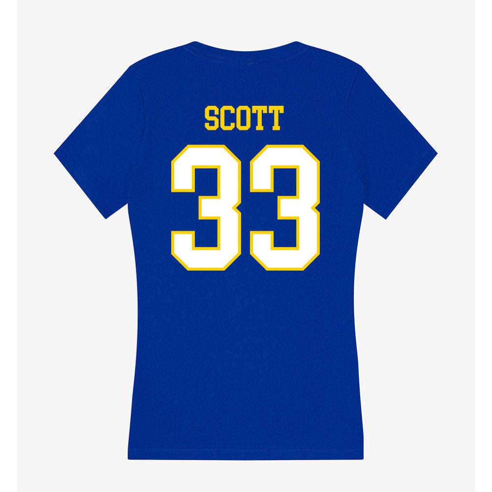 Delaware - NCAA Football : Trace Scott - Women's V-Neck T-Shirt-1