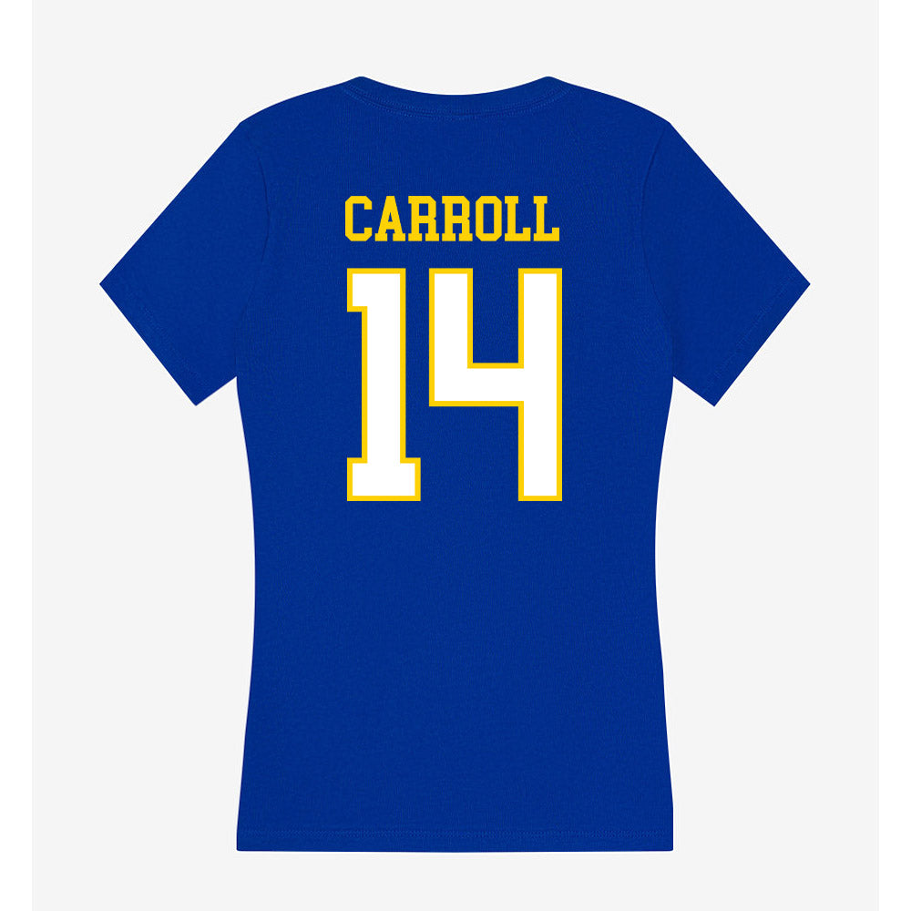 Delaware - NCAA Women's Basketball : Amiya Carroll - Women's V-Neck T-Shirt-1