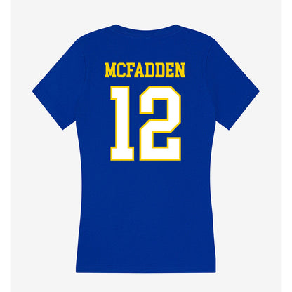 Delaware - NCAA Men's Basketball : Alex McFadden - Women's V-Neck T-Shirt-1