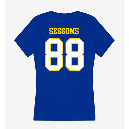 Delaware - NCAA Football : Elijah Sessoms - Women's V-Neck T-Shirt-1