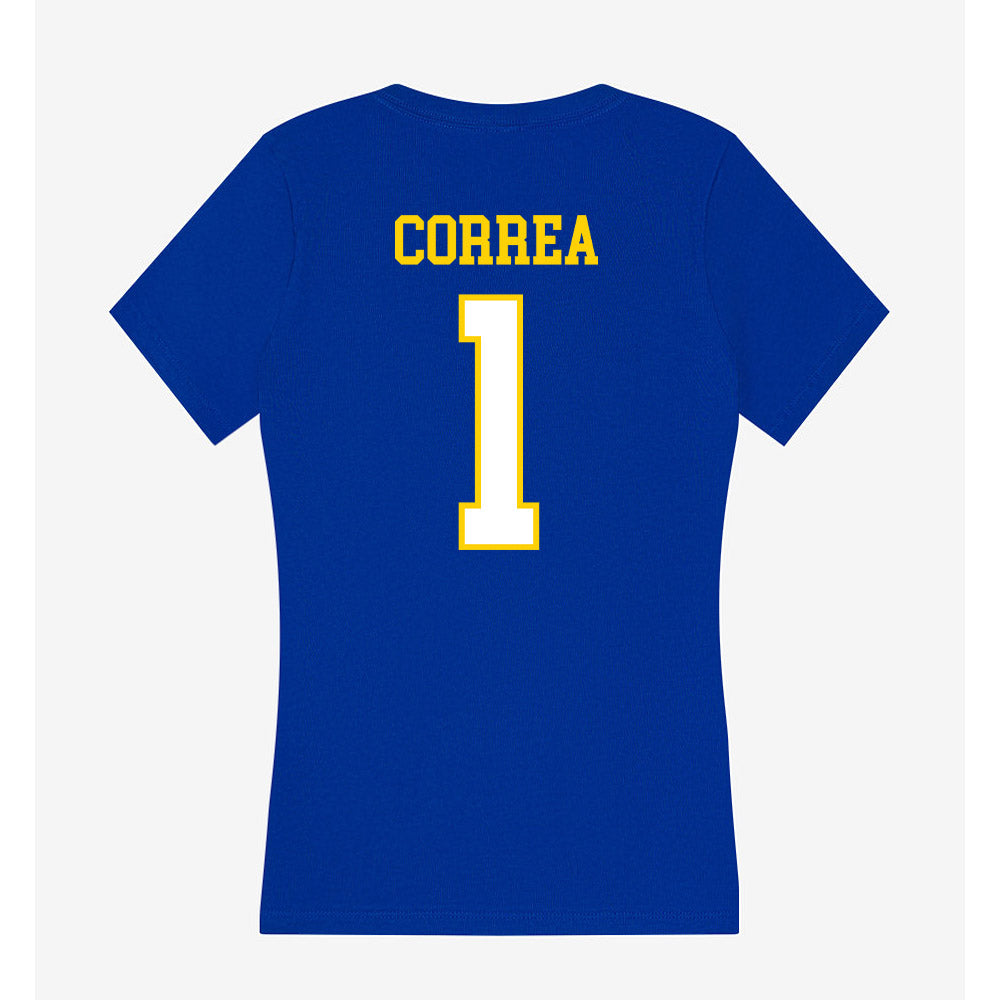 Delaware - NCAA Women's Basketball : Kailah Correa - Women's V-Neck T-Shirt-1