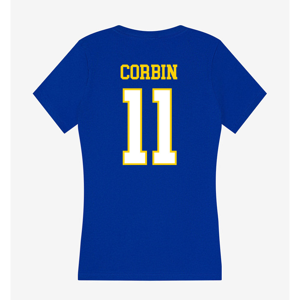 Delaware - NCAA Football : Jawarren Corbin - Women's V-Neck T-Shirt-1