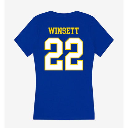 Delaware - NCAA Baseball : Sam Winsett - Women's V-Neck T-Shirt-1
