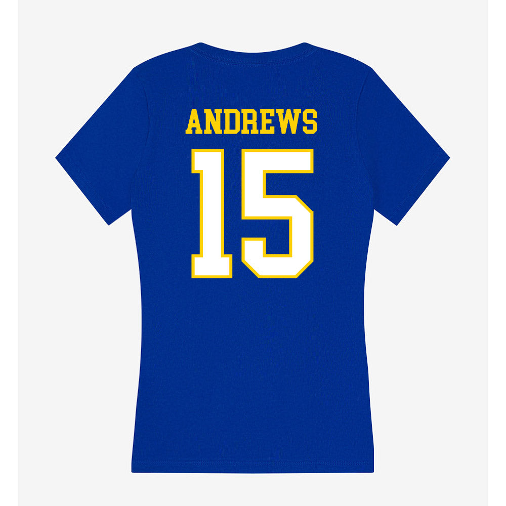 Delaware - NCAA Women's Basketball : Ava Andrews - Women's V-Neck T-Shirt-1