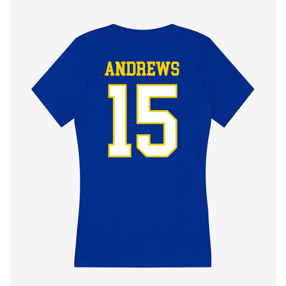 Delaware - NCAA Women's Basketball : Ava Andrews - Women's V-Neck T-Shirt-1