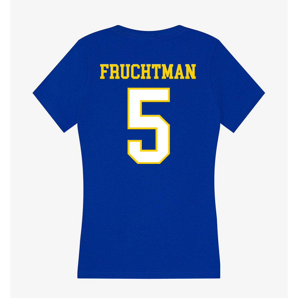 Delaware - NCAA Women's Basketball : Amalia Fruchtman - Women's V-Neck T-Shirt-1