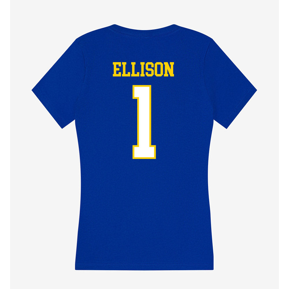 Delaware - NCAA Men's Basketball : Mason Ellison - Women's V-Neck T-Shirt-1