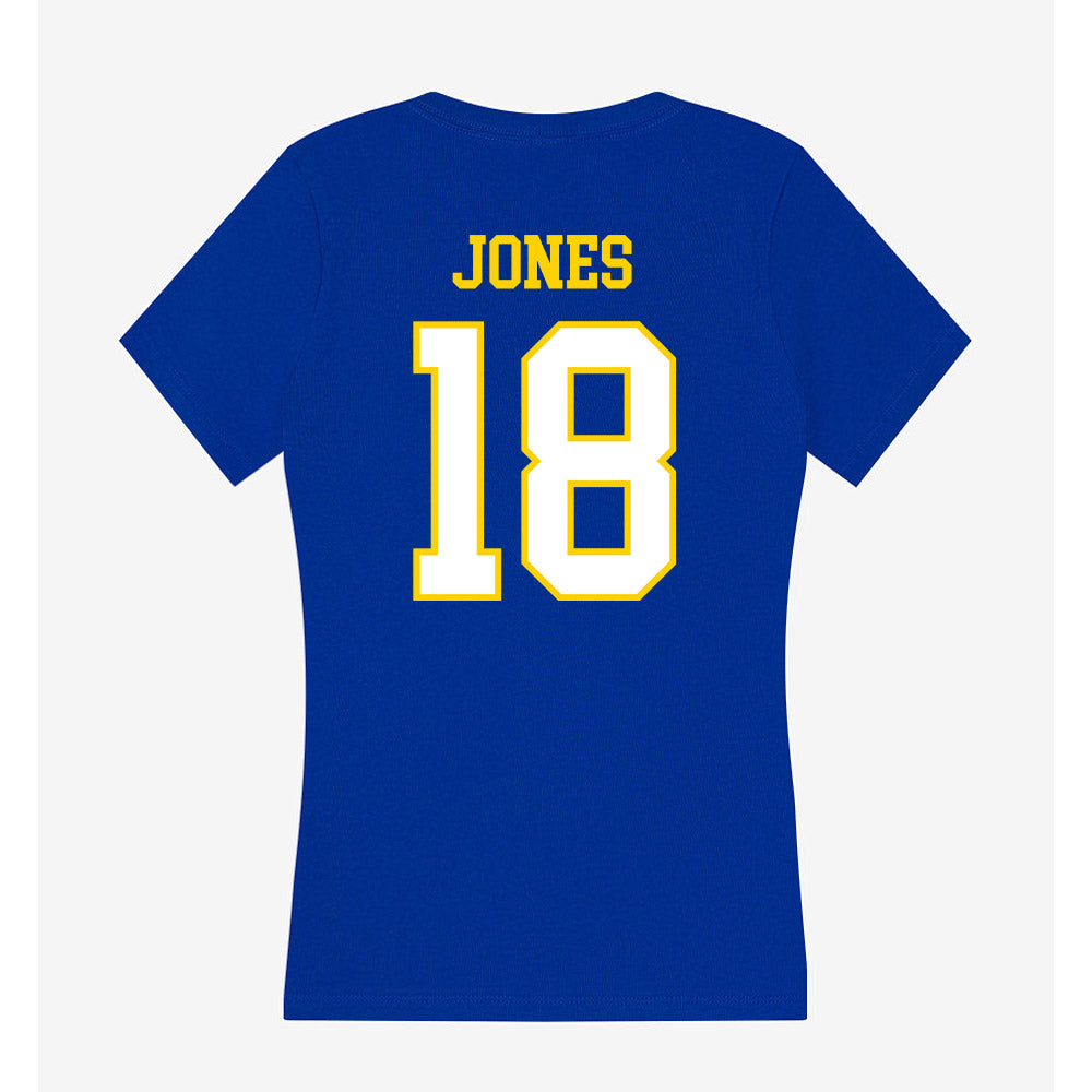 Delaware - NCAA Men's Soccer : Luke Jones - Women's V-Neck T-Shirt-1