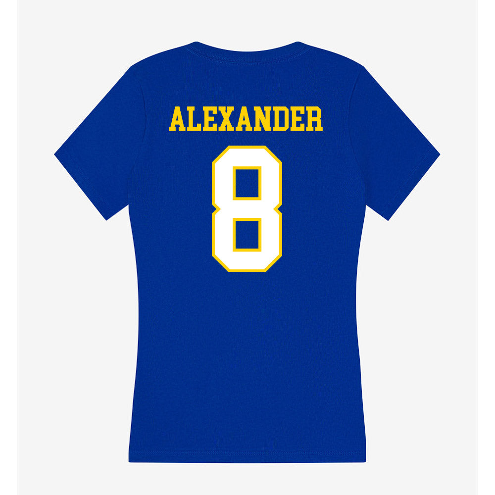 Delaware - NCAA Football : Jaquise Alexander - Women's V-Neck T-Shirt-1