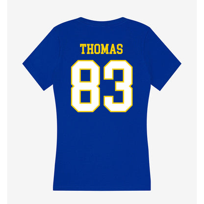 Delaware - NCAA Football : Calvin Thomas - Women's V-Neck T-Shirt-1