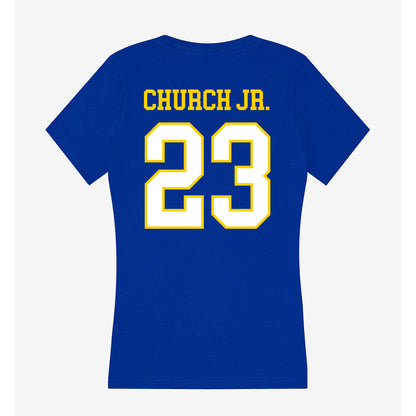 Delaware - NCAA Football : Shawn Church Jr. - Women's V-Neck T-Shirt-1
