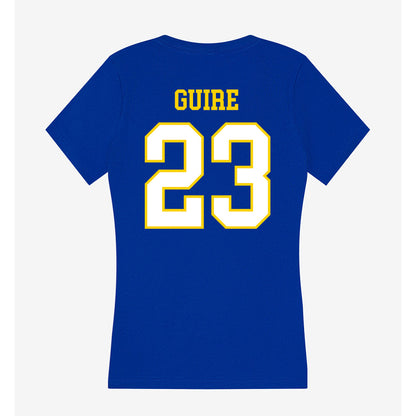 Delaware - NCAA Baseball : Luke Guire - Women's V-Neck T-Shirt-1