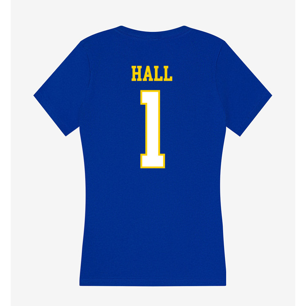 Delaware - NCAA Women's Soccer : Sophia Hall - Women's V-Neck T-Shirt-1