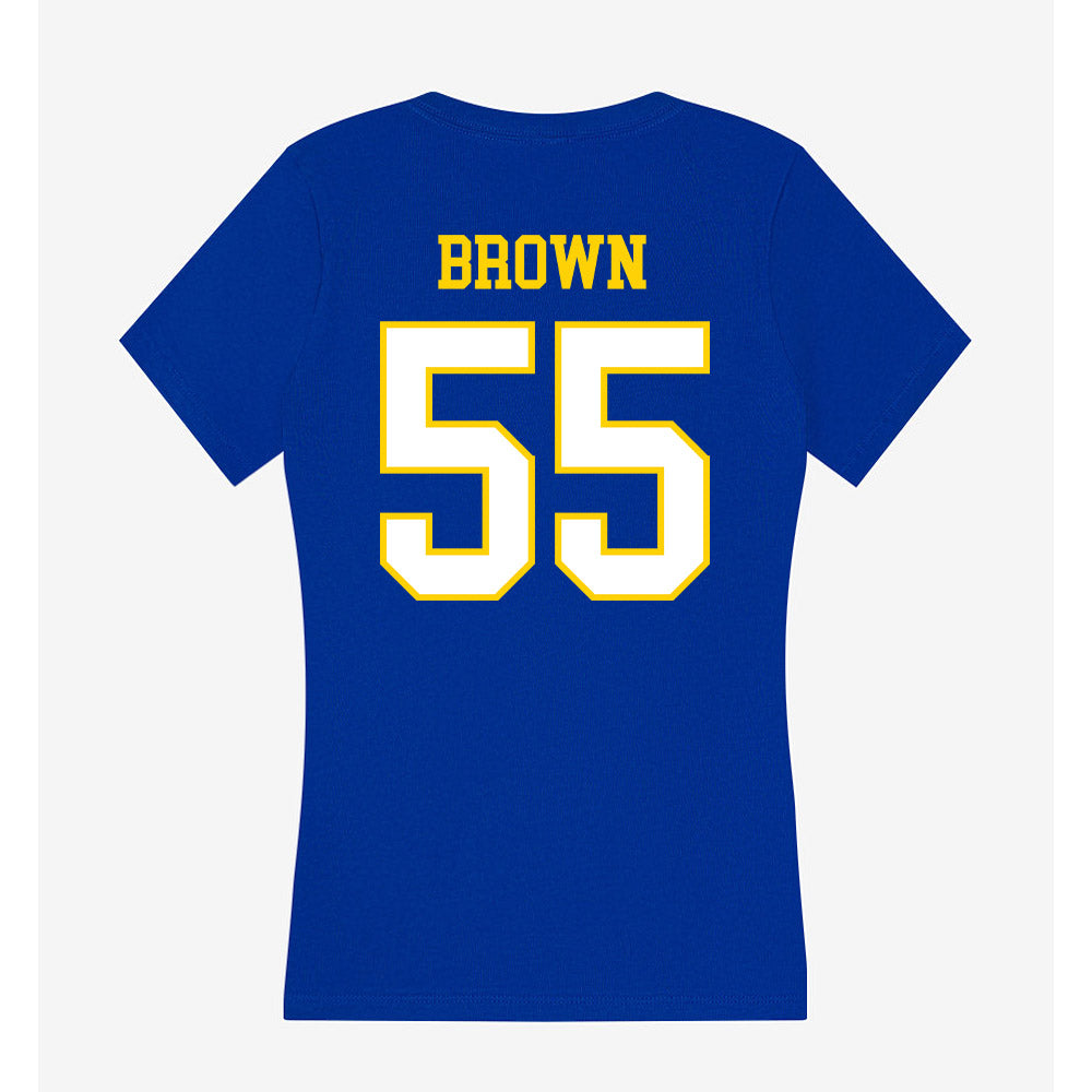 Delaware - NCAA Men's Basketball : Jameel Brown - Women's V-Neck T-Shirt-1