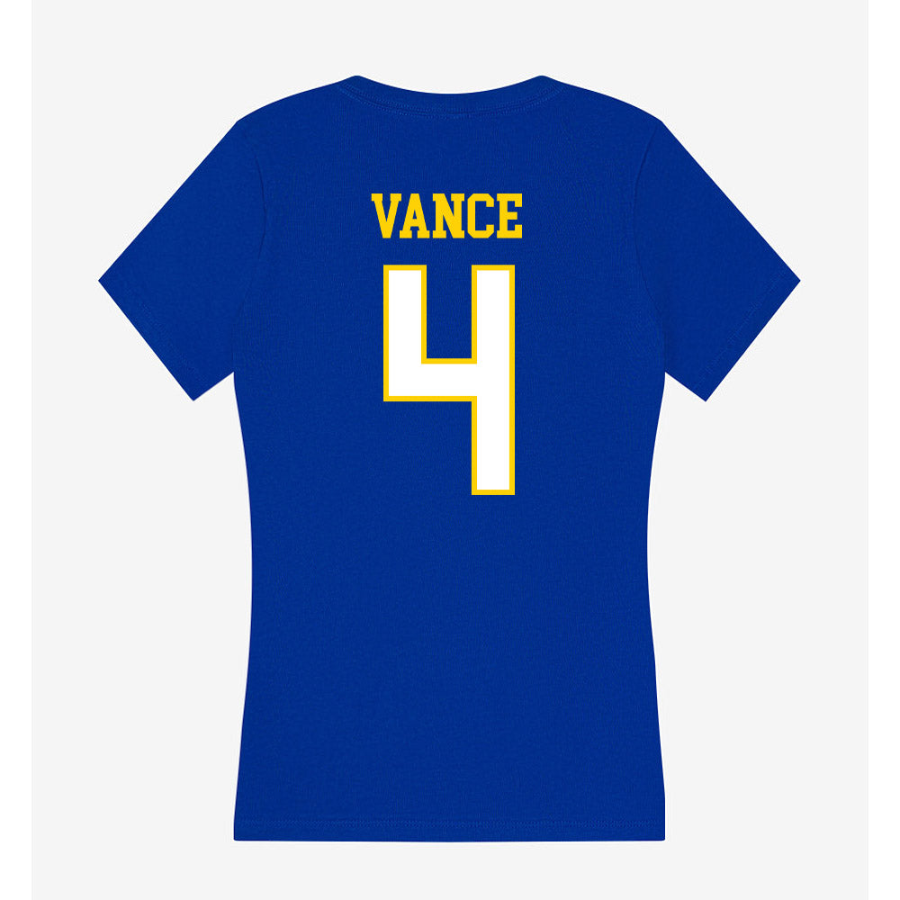 Delaware - NCAA Women's Basketball : Trinity Vance - Women's V-Neck T-Shirt-1