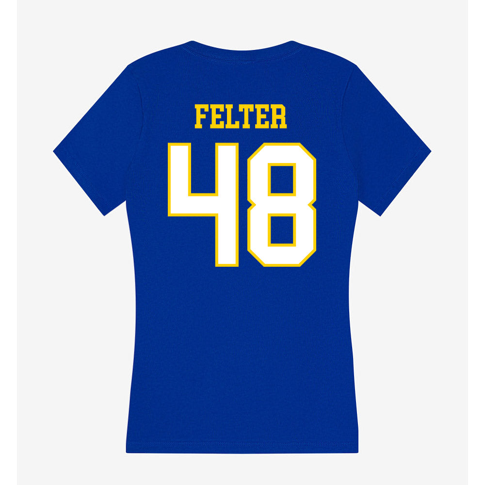 Delaware - NCAA Men's Lacrosse : Casey Felter - Women's V-Neck T-Shirt-1