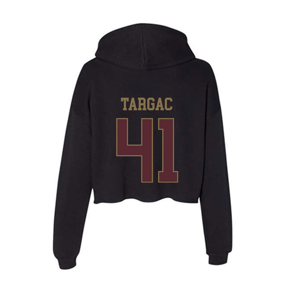 Texas State - NCAA Baseball : Titan Targac - Women's Crop Fleece Hoodie-1