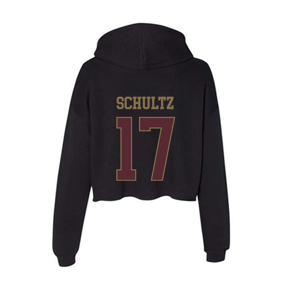 Texas State - NCAA Baseball : Logan Schultz - Women's Crop Fleece Hooded Sweatshirt-1