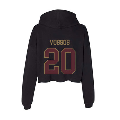 Texas State - NCAA Baseball : Justin Vossos - Women's Crop Fleece Hoodie-1