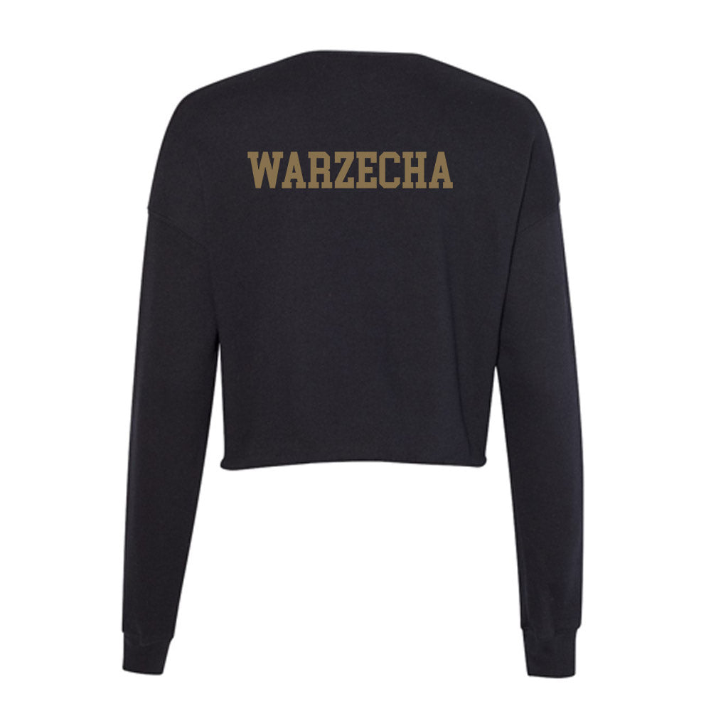 Texas State - NCAA Men's Track & Field : Connor Warzecha - Women's Cropped Crew Fleece-1