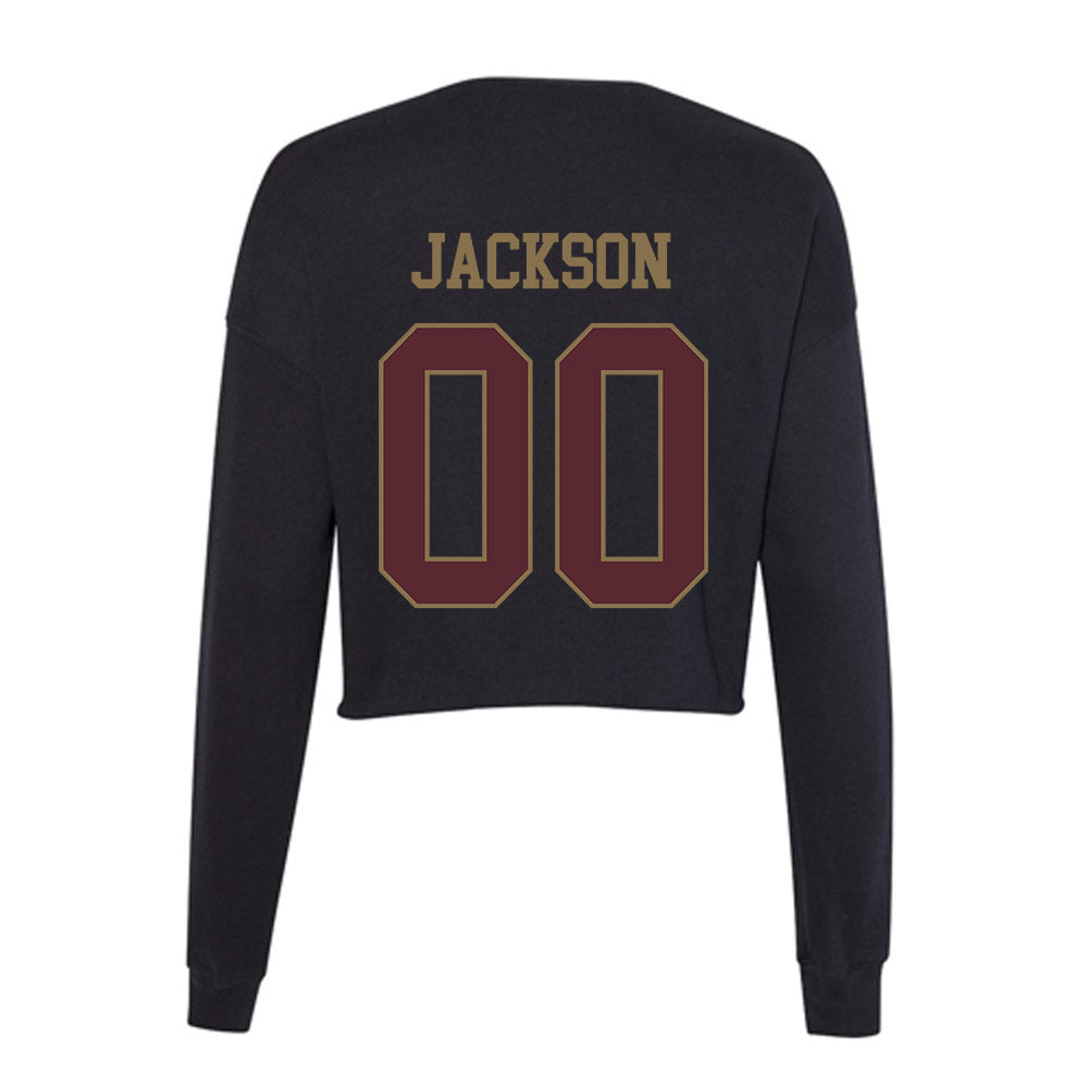 Texas State - NCAA Football : Davian Jackson - Women's Cropped Crew Fleece-1