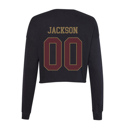 Texas State - NCAA Football : Davian Jackson - Women's Cropped Crew Fleece-1